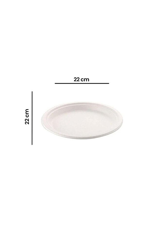 Nature Ekolojik Karton Kağıt Parti Tek Kullanımlık Tabak - 22 Cm. - 25 Adetlik 1 Paket - 2