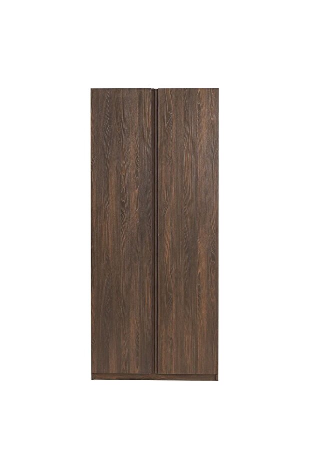 Infinity 2 Door Wardrobe with Hanger and Shelves - Dark Walnut L100xW59xH230cm