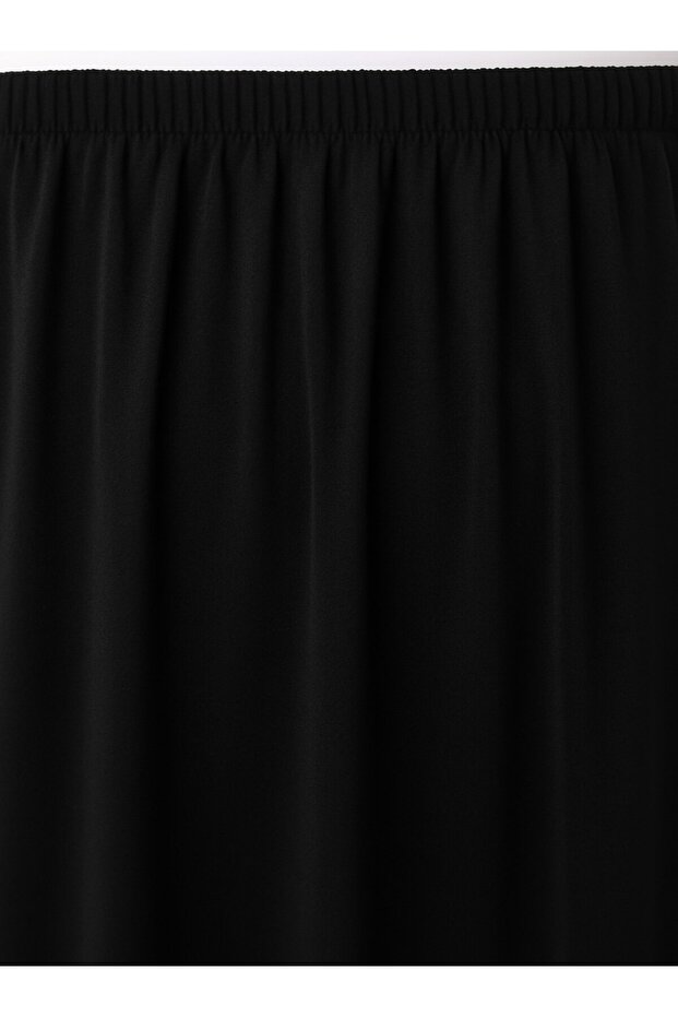 Basic Beli Lastikli İçlik Etek - Siyah - - 5
