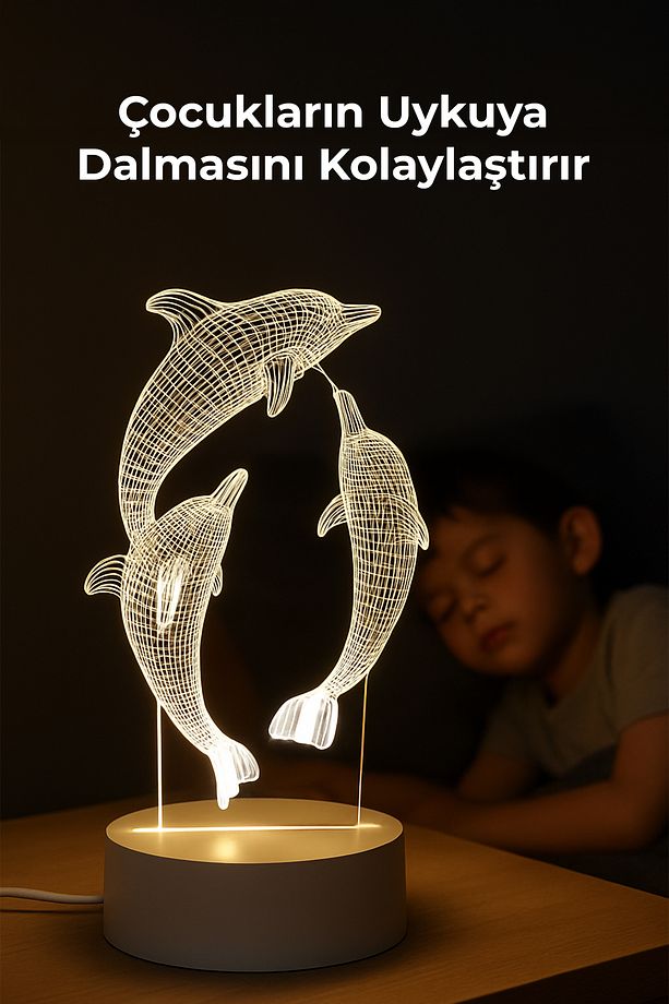Yunus Şekilli Dekoratif Masa Lambası - 2