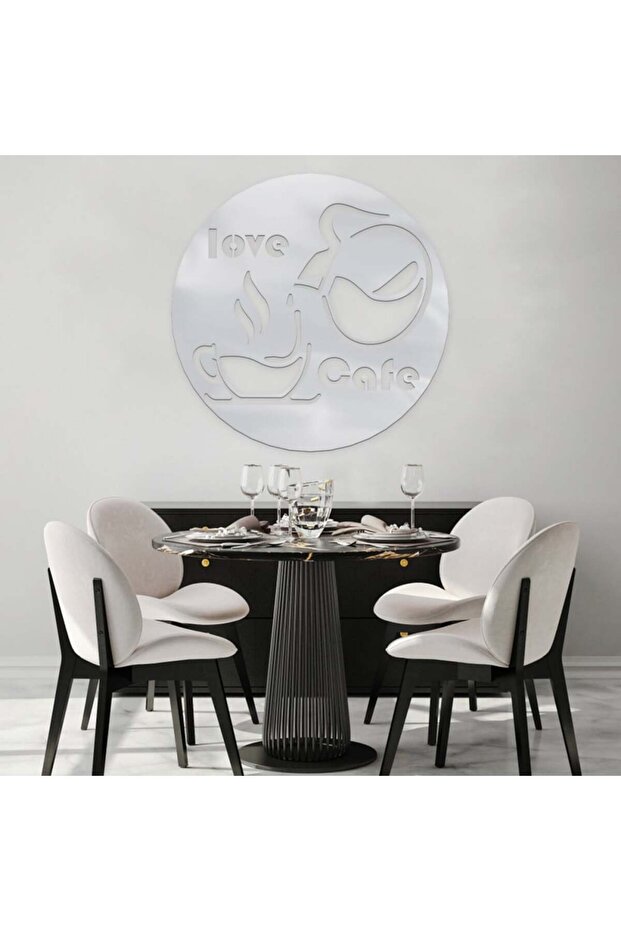 لوحة اكريلك فضي بنقشة قهوة - 1