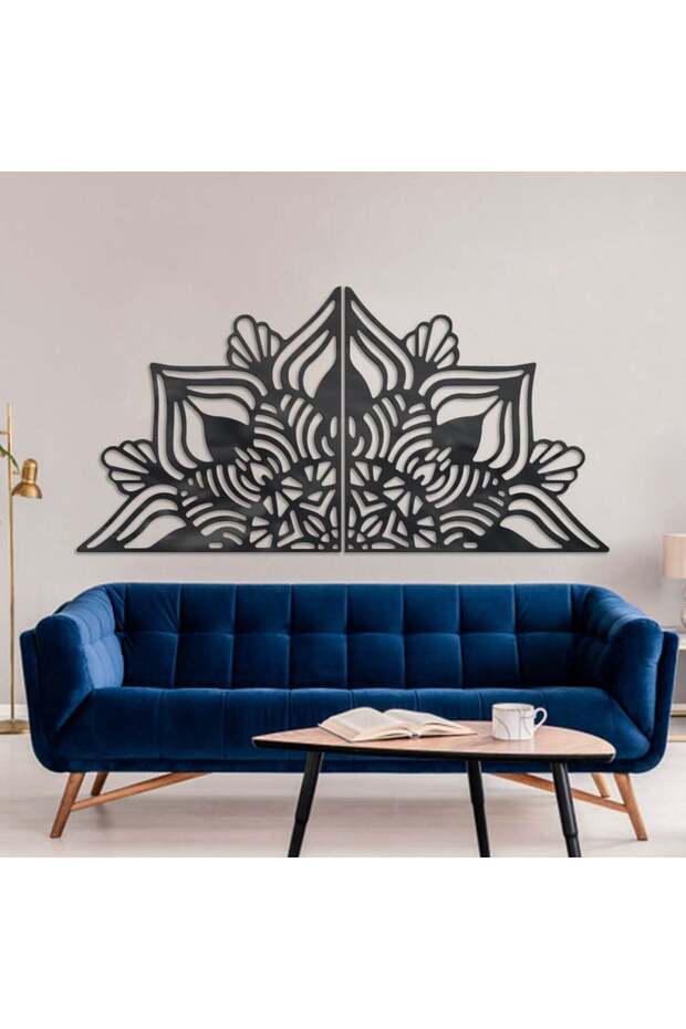 Black acrylic painting with a mandala pattern