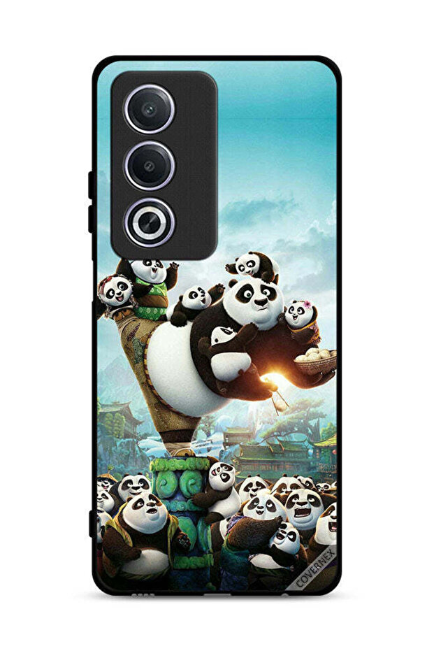 غطاء حماية لهاتف Oppo A3 Pro 5G بتصميم باندا وأطفال