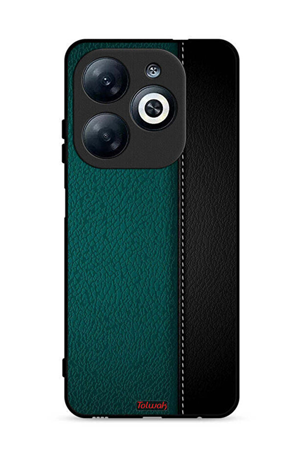 غطاء حماية جلدي بنقشة جلدي لهاتف Infinix Smart 8 4G