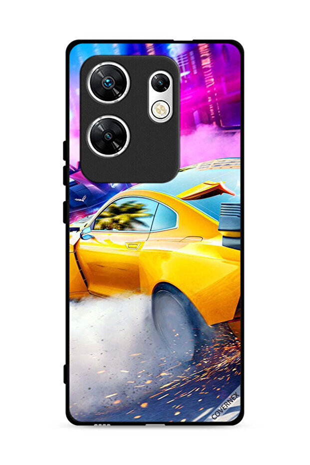 غطاء حماية لهاتف Infinix Zero 30 4G بتصميم سيارة سباق