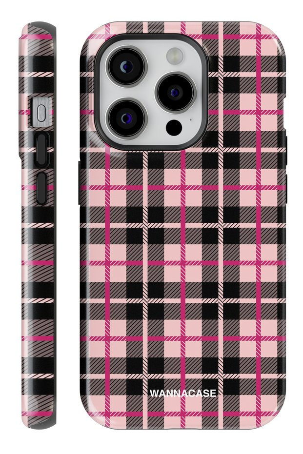 iPhone 15 Pro Max Double Layer Armor Protection Plaid Glossy Premium Protect Phone Case