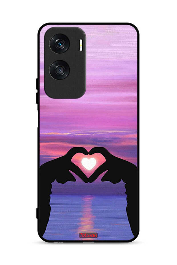 غطاء حماية لهاتف Honor X50i 5G بتصميم قلب وقمر