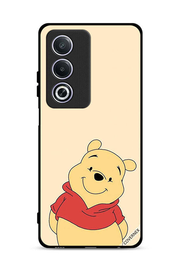 غطاء حماية Oppo A3 Pro 5G بتصميم الدب في وضع السعادة