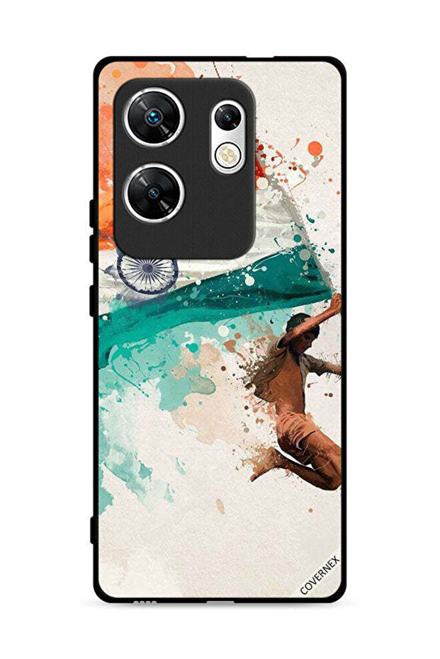 غطاء حماية لهاتف Infinix Zero 30 4G يحمل علم الهند أثناء الطيران