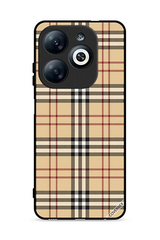 غطاء حماية لهاتف Infinix Smart 8 4G بنقشة خطوط على القماش