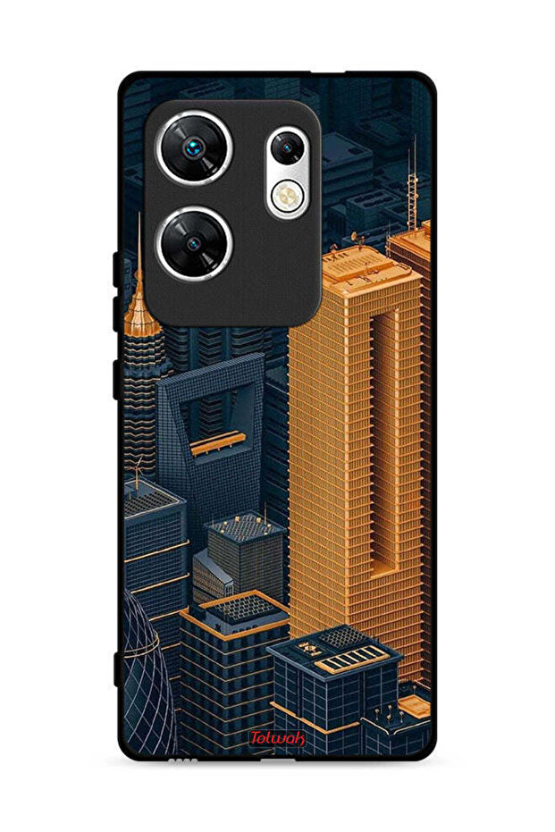 غطاء حماية لهاتف Infinix Zero 30 4G برسومات مباني فنية