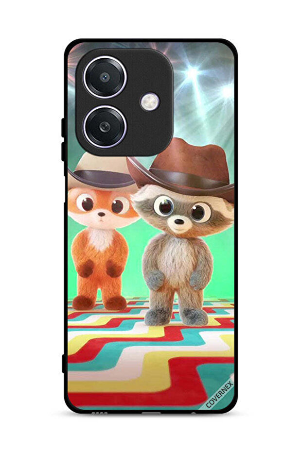 غطاء حماية لهاتف Oppo A3 5G بطبعة أرانب