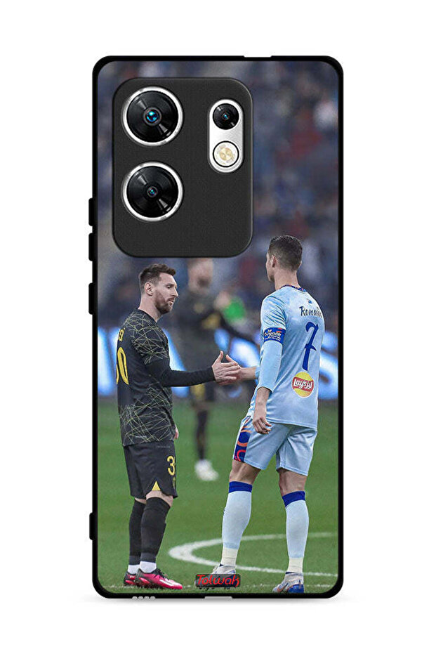 غطاء حماية لهاتف Infinix Zero 30 4G بتصميم ميسي ورونالدو