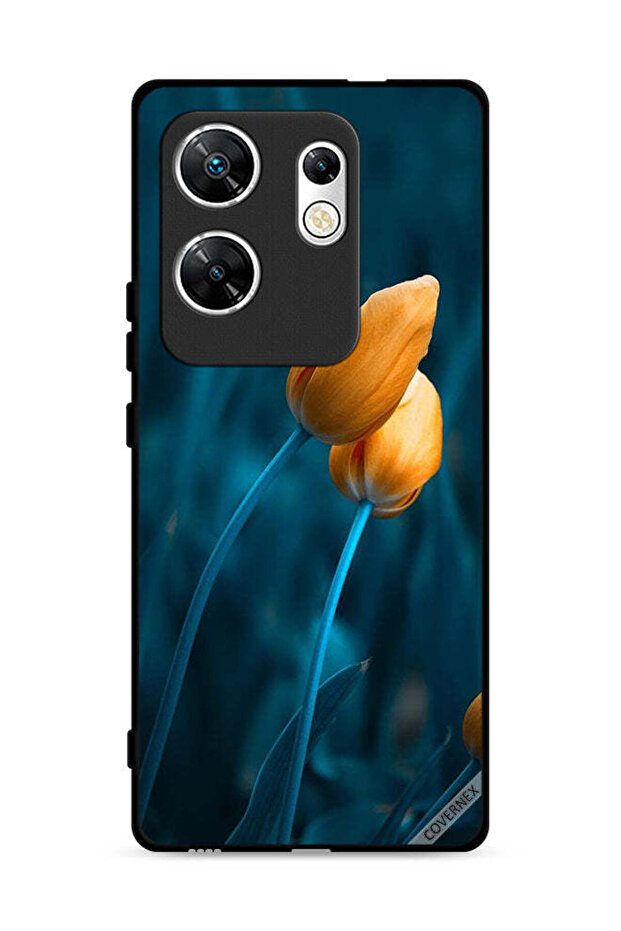 غطاء حماية لهاتف Infinix Zero 30 4G بنقشة زهرتين لطيفتين
