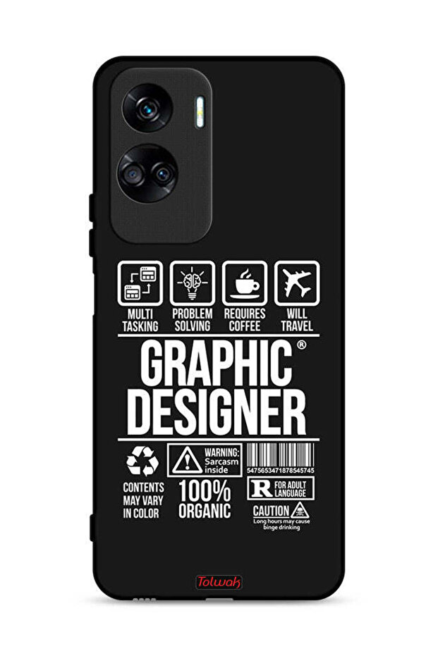 غطاء حماية لهاتف Honor 90 Lite 5G، ملصق مصمم جرافيكي