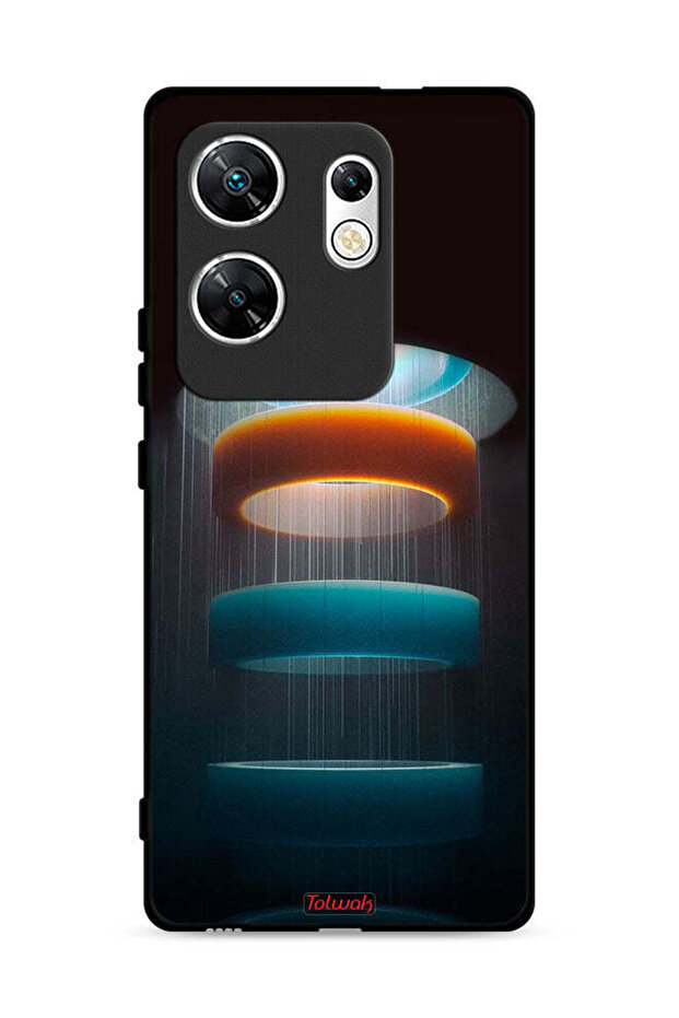 غطاء حماية لهاتف Infinix Zero 30 4G بنقشة حلقات فنية