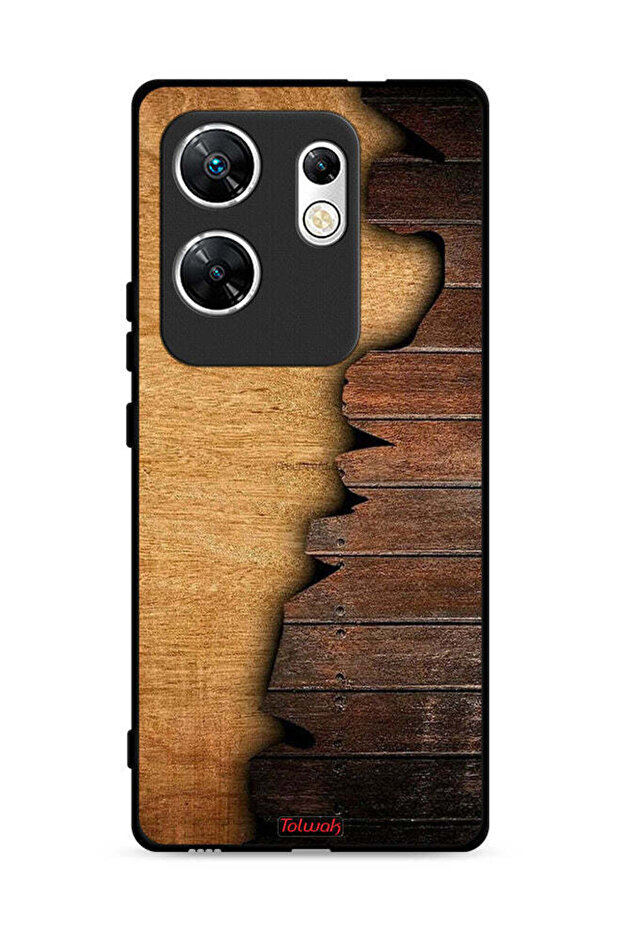 غطاء حماية لهاتف Infinix Zero 30 4G بنمط خشبي عتيق