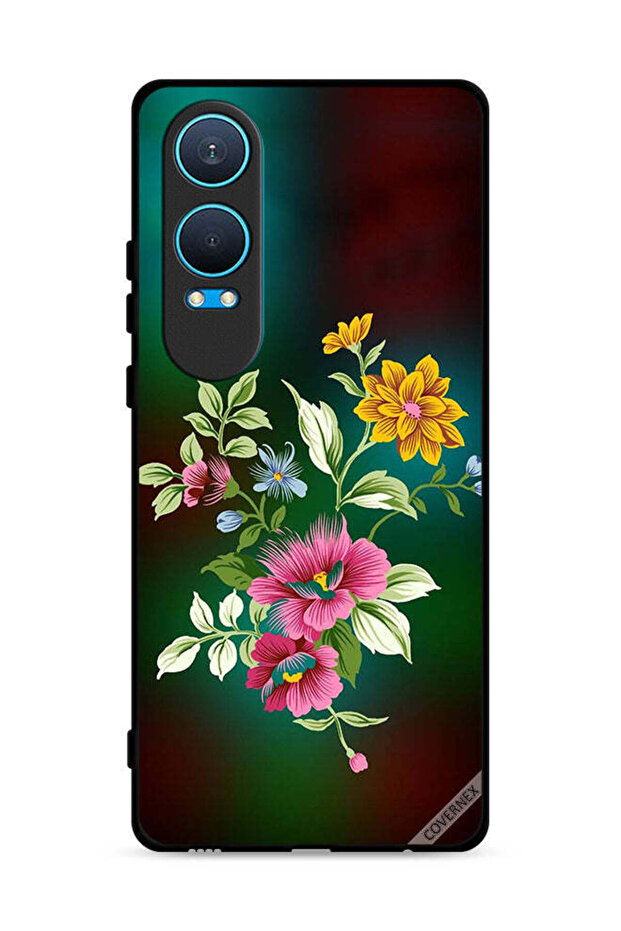 غطاء حماية لهاتف OnePlus Nord CE4 Lite 5G بنقشة زهور عالية الدقة
