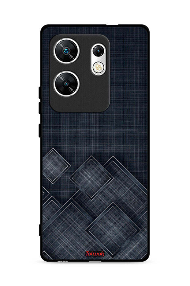 غطاء حماية لهاتف Infinix Zero 30 4G بنقشة مربعات على القماش
