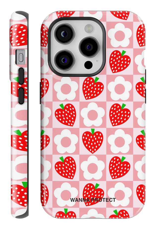 Case for iPhone 14 Pro Max Dual Layer Shock-Absorbing Protection Cherry Glossy Superior Protect Phone Case