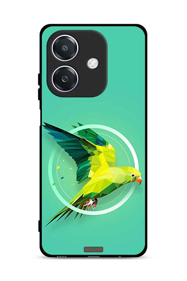 غطاء حماية لهاتف Oppo A3 5G بطبعة فن تجريدي ببغاء