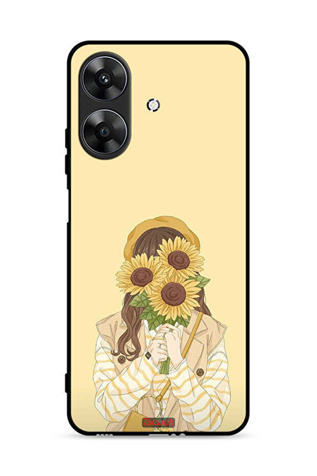 Realme Note 60 4G Protective Case Cover Hide Face With Sunflowers