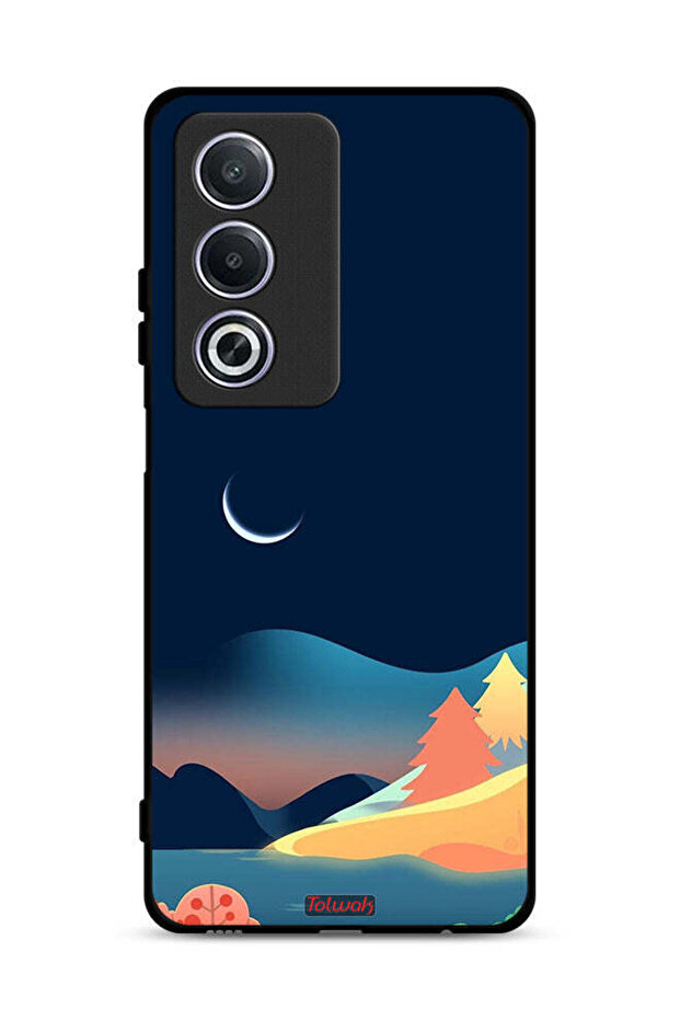غطاء حماية Oppo A3 Pro 5G برسومات تجريدية للقمر