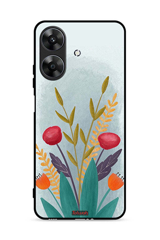 غطاء حماية لهاتف Realme Note 60 4G برسومات نباتية
