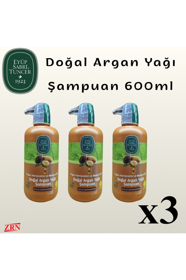 Doğal Argan Yağı Şampuan 600ml x3 Adet - 1