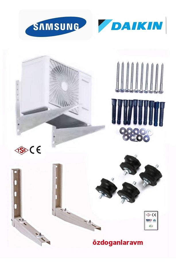 Samsung Daıkın Klima Dış Ünite Montaj Konsol Takımı Ayak +Titreşim Takozu +Vida Dubel - 1