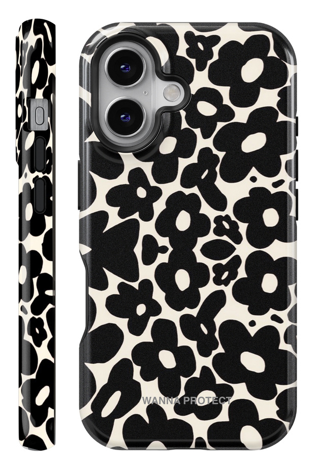 iPhone 16 Double Layer Shock Absorbing Protection Daisies Glossy Superior Protect Phone Case
