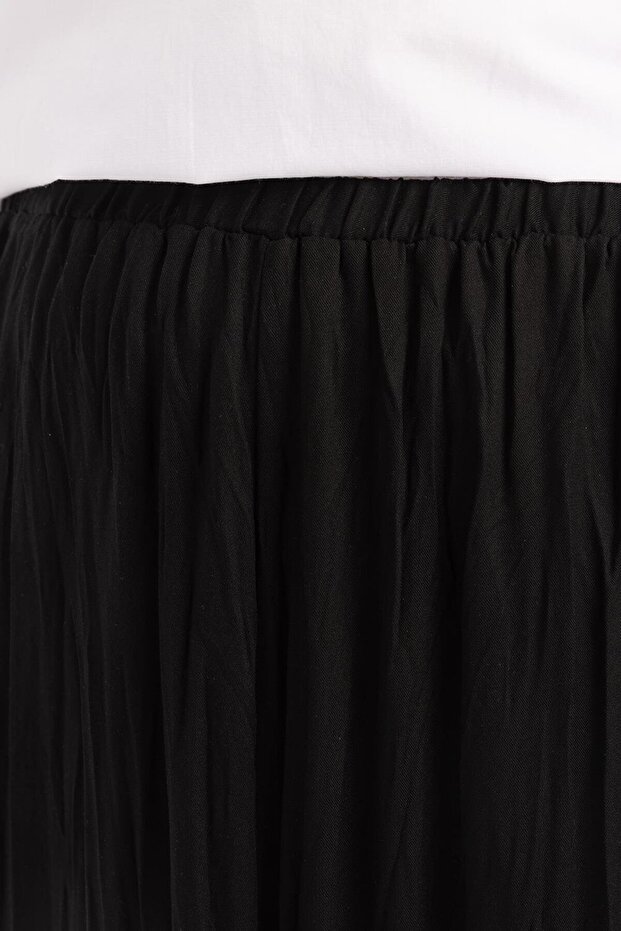 Siyah-Kraşlı Lastikli Basic Etek - 5