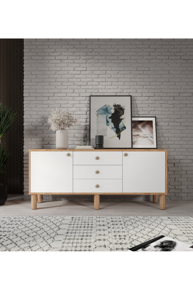 Bohem Konsol 3 Çekmeceli 2 Kapaklıtamamı Mdf - 3