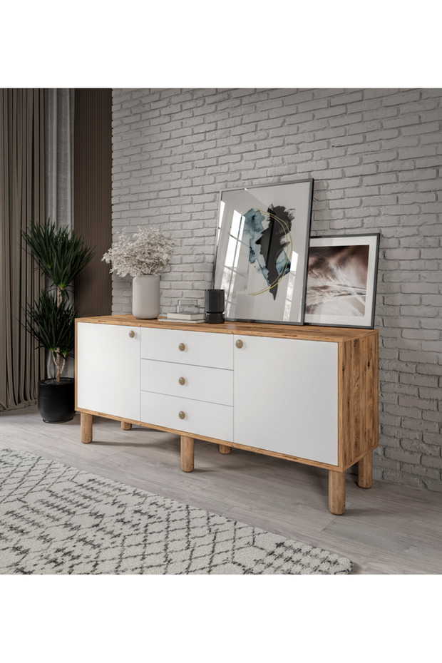 Bohem Konsol 3 Çekmeceli 2 Kapaklıtamamı Mdf - 1