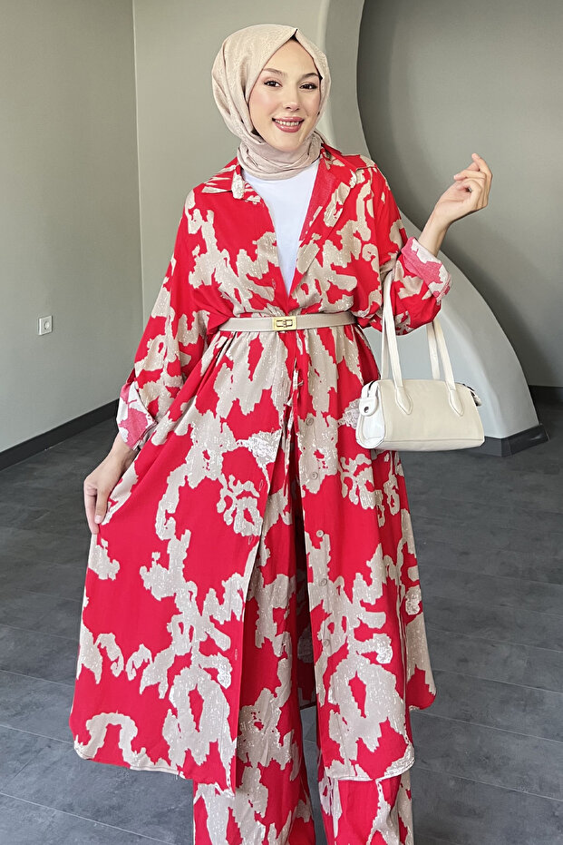 Set cămașă lungă cu model de piese - 6