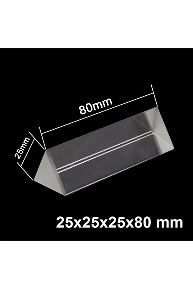 25x25x80mm Triangular Prism with 1-5mm Error Tolerance Optical Prisms Glass Physics Teaching Refr... - 7