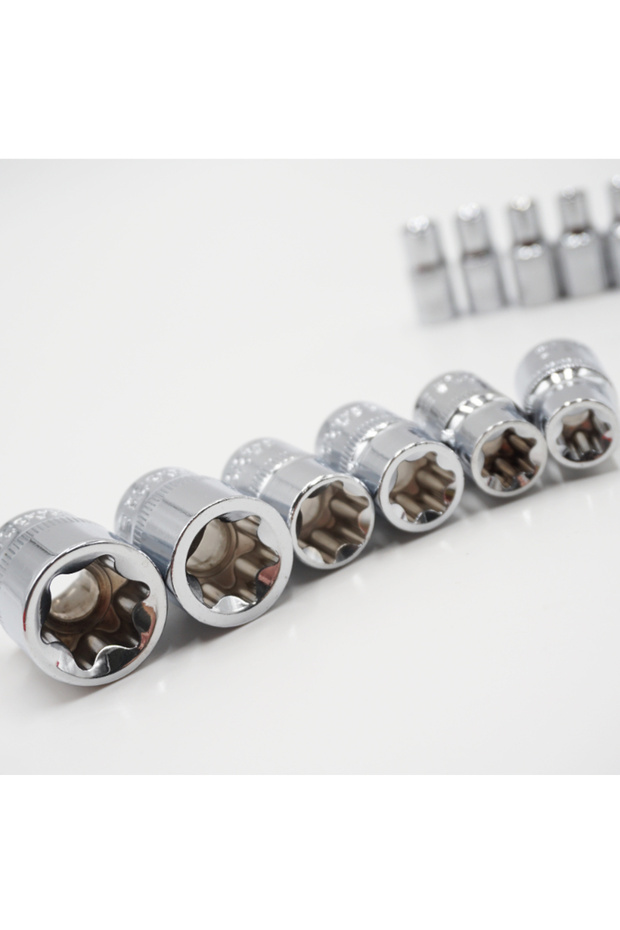 11Pcs 1/4" 3/8" Star Socket Set Femal E Type Sockets Wrench Head E4 E5 E6 E7 E8 E10 E12 E14 E16 ... - 3