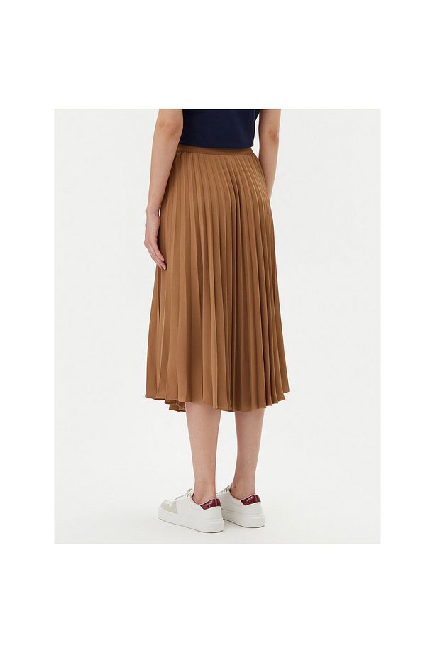 FLUID PLEATED PULL ON MIDI SKIRT - 4
