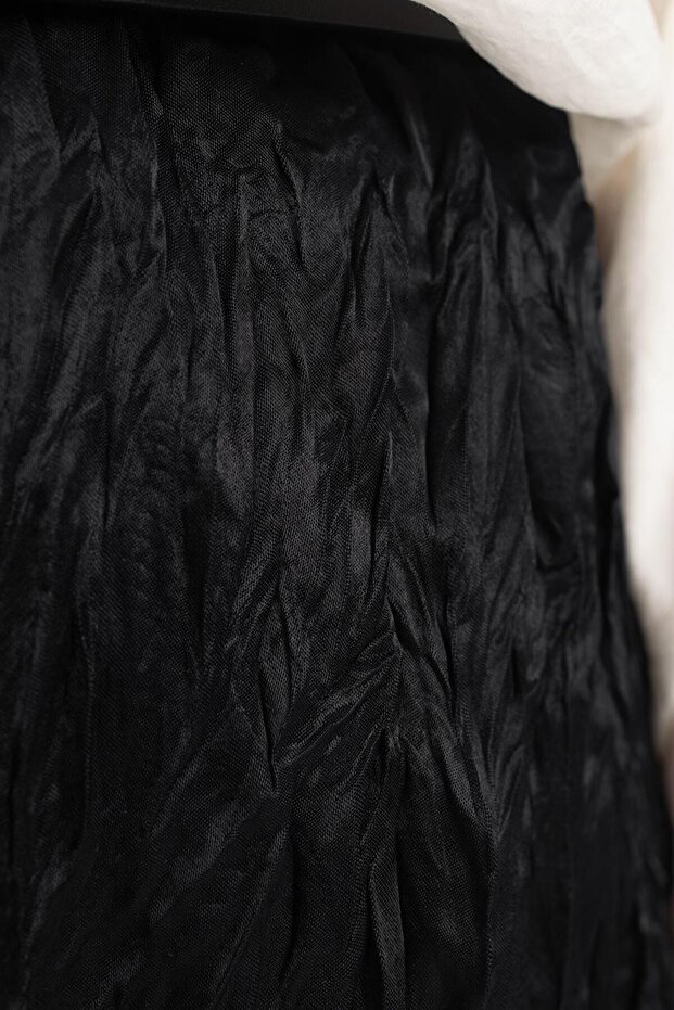 Siyah-Lastikli Basic Etek - 4