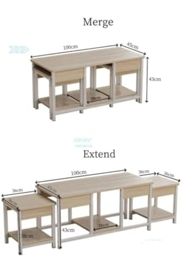 Nestable Coffee Tables, Set of 3, Stackable Side Tables for Living Room - 4