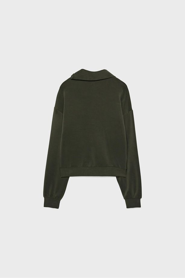 Yumuşak Dokulu Yan Fermuarlı Sweatshirt - 7