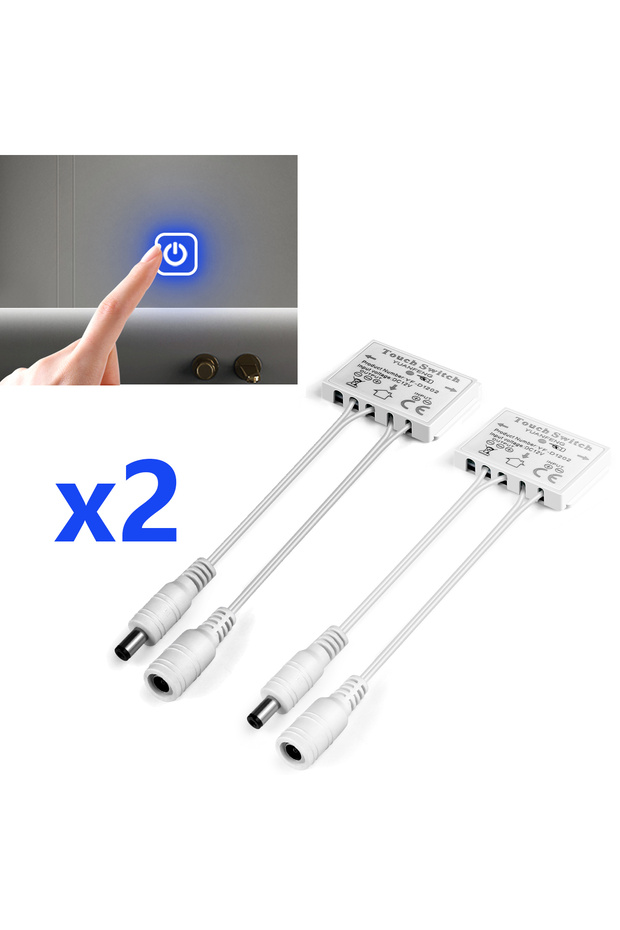 2 قطعة 2 قطعة في العبوة مفتاح اللمس باهتة لشريط إضاءة LED وحدة تحكم الإضاءة الخلفية للمرآة DC12V Srepless
