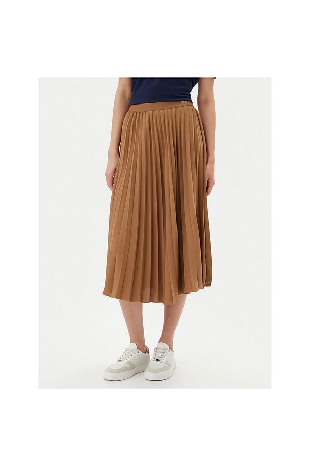 FLUID PLEATED PULL ON MIDI SKIRT - 2