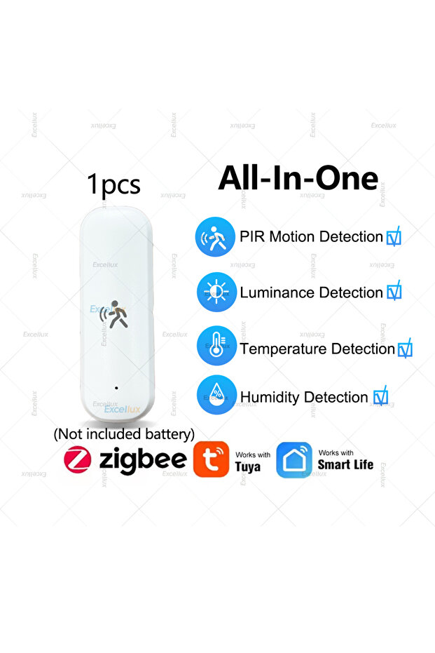 مستشعر حركة بشري متكامل بتقنية Zigbee 3.0 من Tuya Smart Life، رادار موجات مليمترية، رطوبة، درجة حرارة، وإضاءة