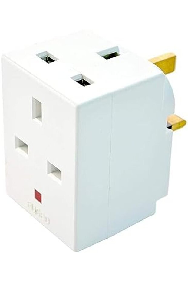 3 Way Socket Multi Plug Fused Adapter (UK Mains 13 Amp, 240V AC, 3 Socket) - 2