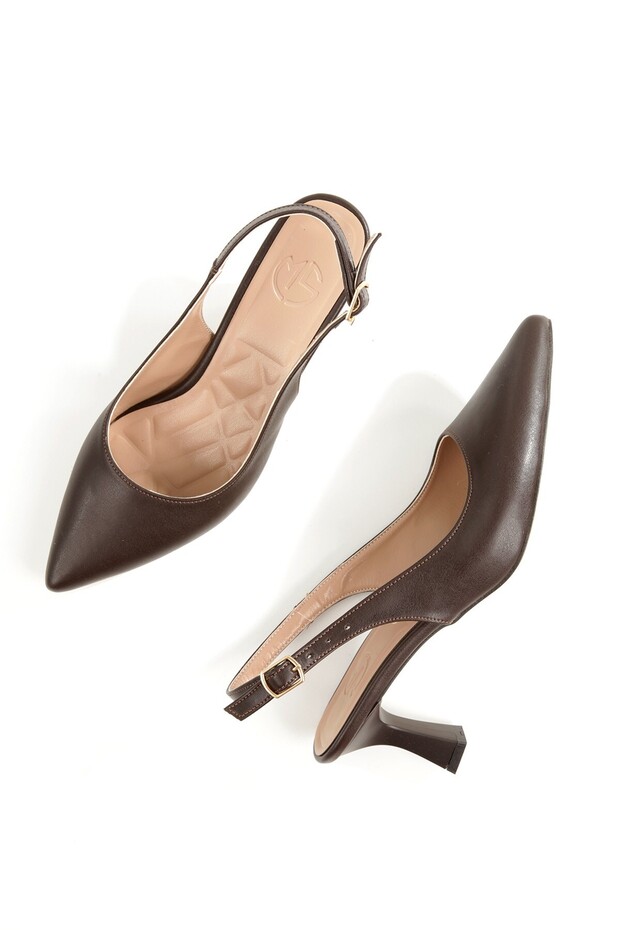 Kas Bitter Brown Short Goblet Heeled Stiletto Shoes