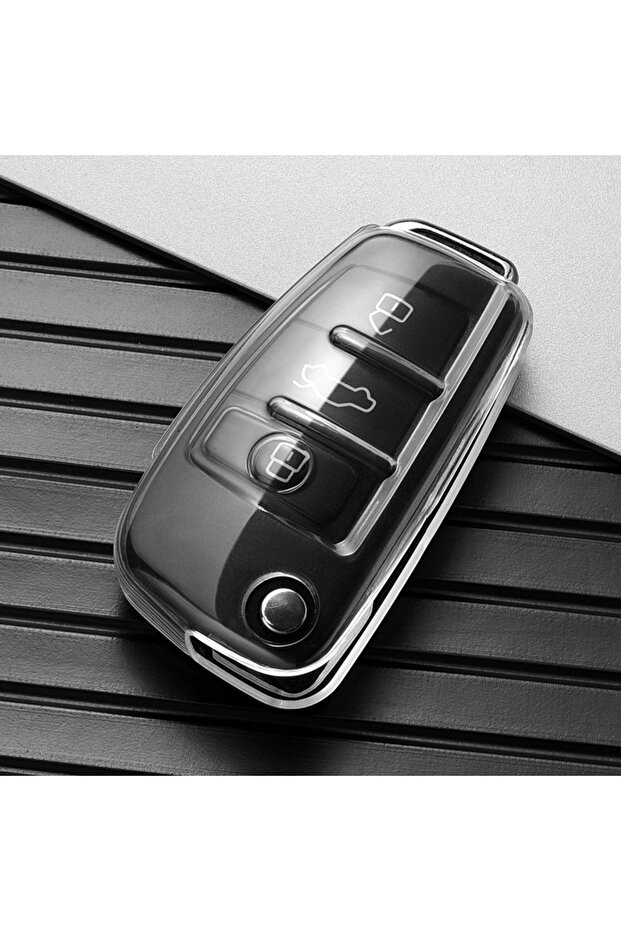 Transparent New TPU Car Folding Key Cover Case For Audi A1 A3 8P A4 A5 A6 C7 A7 S3 S7 S8 R8 Q2 Q3 Q5