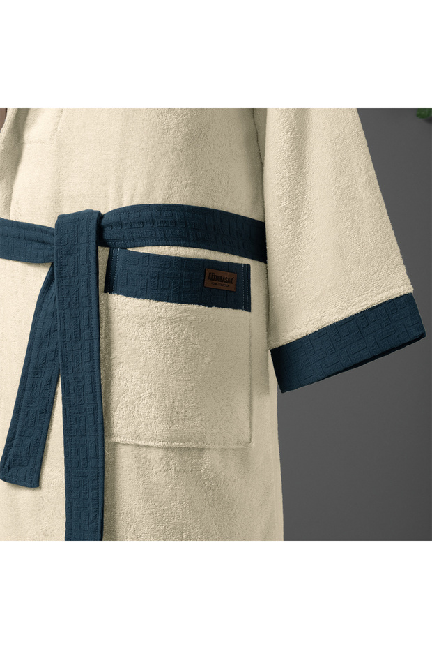 Orion Bambu Unisex Bornoz Ekru - 2