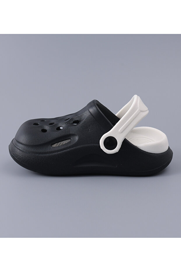 قبقاب بحزام خلفي - أسود/أبيض - 7