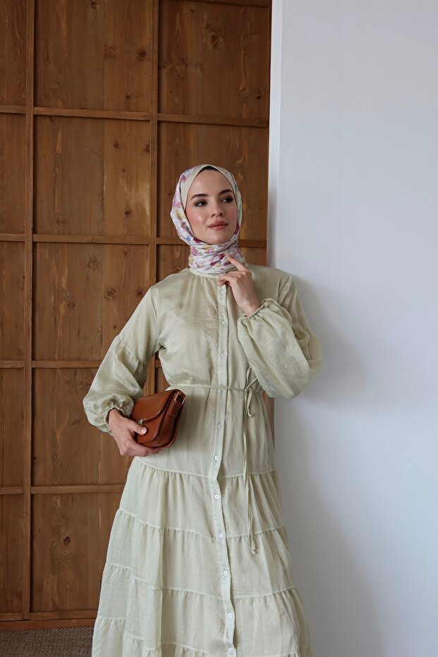 Juliet Komple Astarlı Kloş Modal Elbise - 6